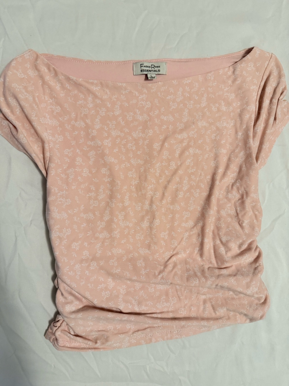 Faded Rose Women's Pink Floral Boatneck Top